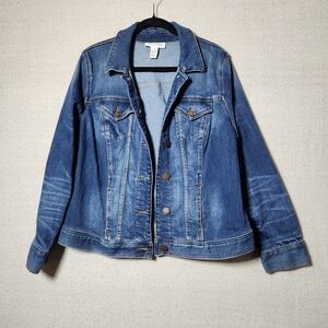 Lane Bryant Womens Size 16 Blue Jean Jacket